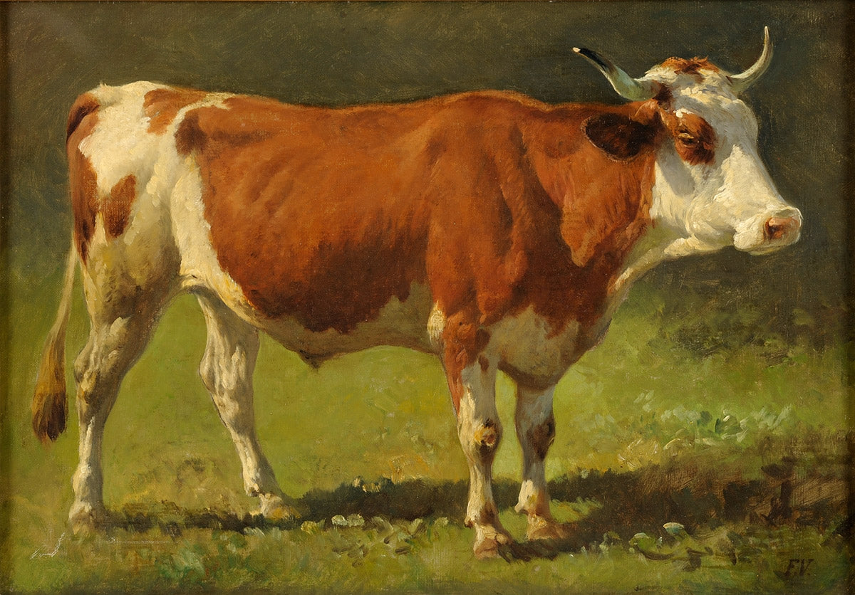 An Ox, vintage artwork by Fredrich Johann Voltz, A3 (16x12") Poster Print