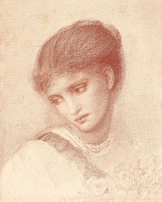 Portrait of Maria Zambaco, vintage artwork by Sir Edward Burne-Jones, 12x8" (A4) Poster
