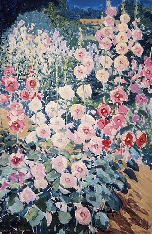 Hollyhocks by Sheldon Parsons,A3(16x12")Poster