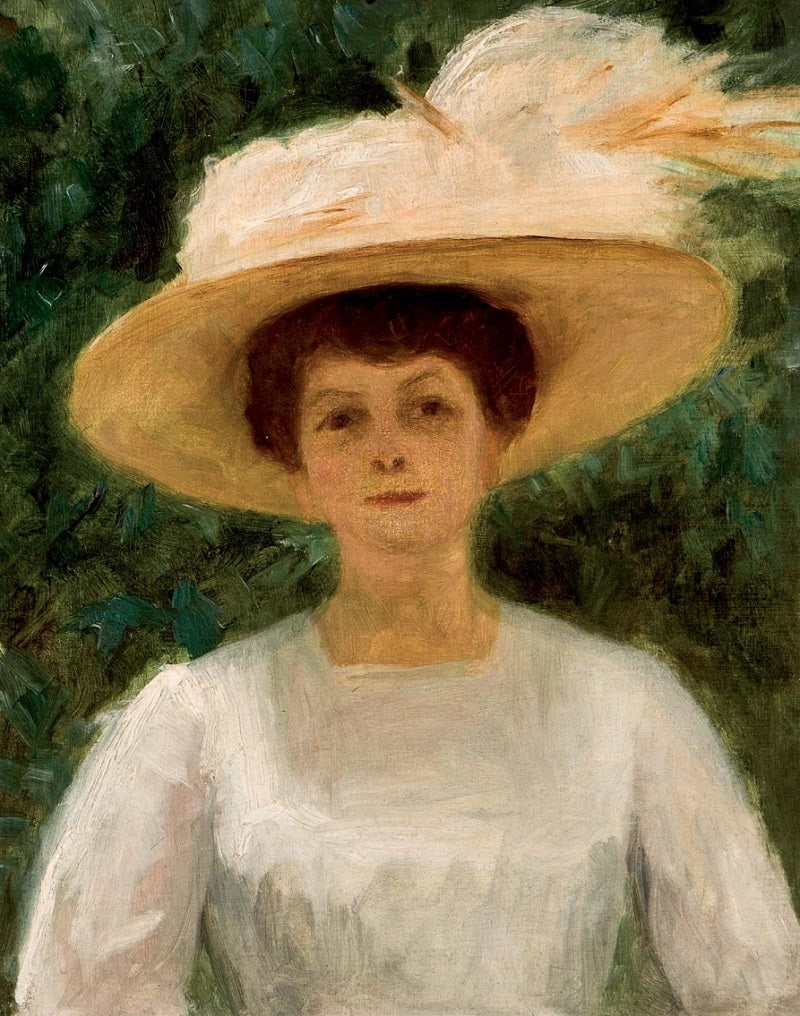ortrait of a Lady with a Hat by Ricardo de Madrazo y Garreta,A3(16x12")Poster