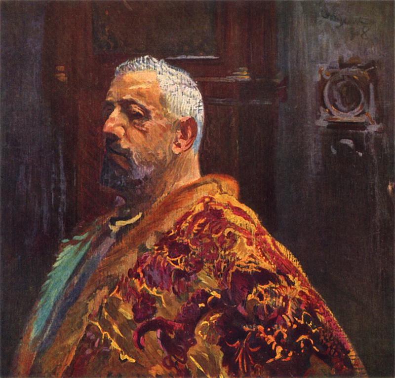 Portrait of Erazm Barącz, vintage artwork by Leon Jan Wyczolkowski, 12x8" (A4) Poster