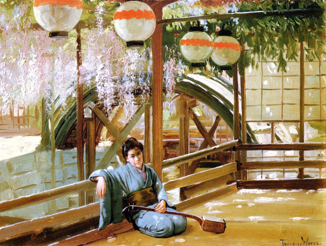 A Japanese Bridge (Kameido Shrine) by Theodore Wores,A3(16x12")Poster