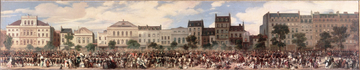 Attentat de Fieschi, vintage artwork by Eugene Louis Lami, A3 (16x12") Poster Print