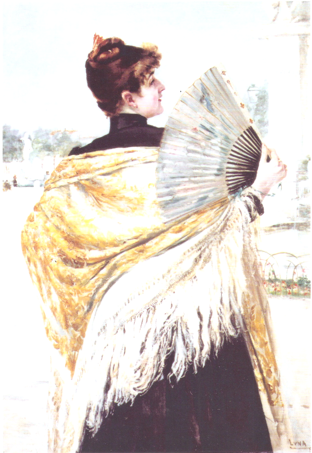 Woman with Manton de Manila by Juan Luna y Novicio,A3(16x12")Poster