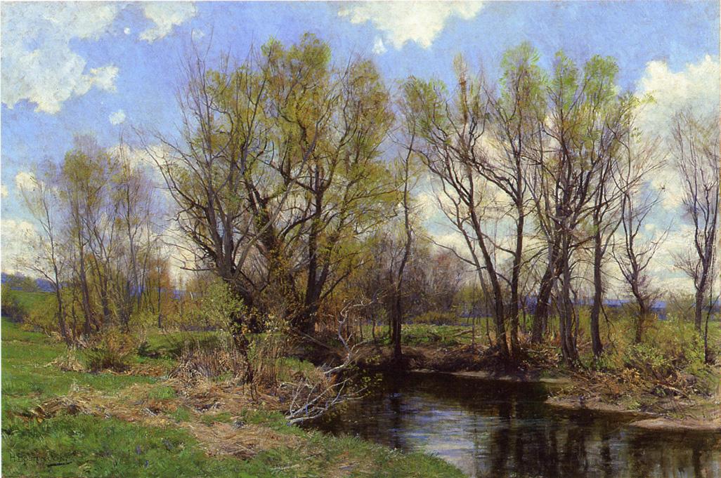 Early Spring, Near Sheffield, Massachusetts, vintage artwork by Hugh Bolton Jones, 12x8" (A4) Poster