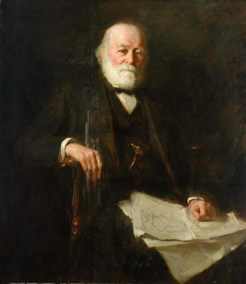 Portrait of the British Ironmaster Isaac Lowthian Bell, vintage artwork by Frank Bramley, R.A., 12x8" (A4) Poster