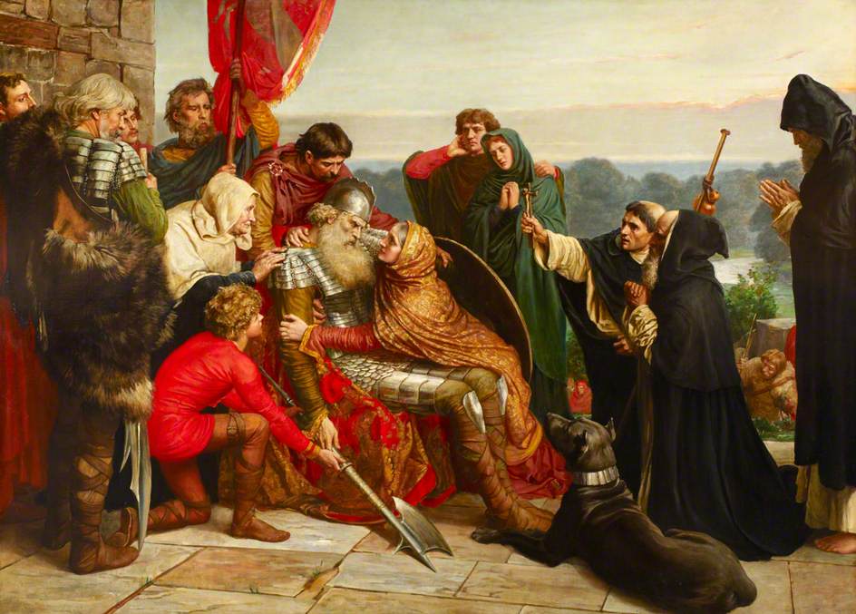 Death of Siward the Strong, vintage artwork by Valentine Cameron Prinsep, 12x8" (A4) Poster