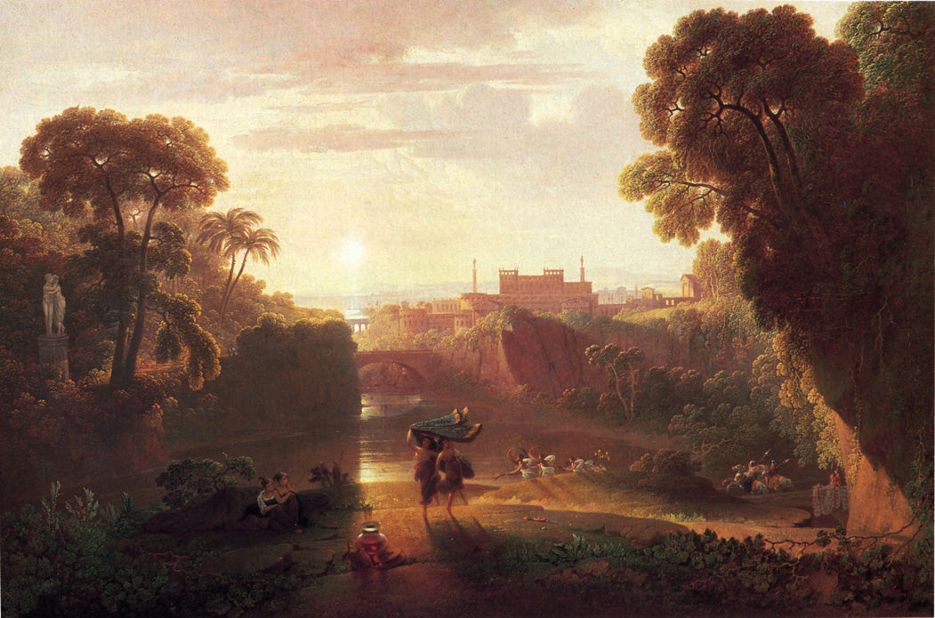 Dido and Aneas Going to the Hunt, vintage artwork by Joshua Shaw, 12x8" (A4) Poster
