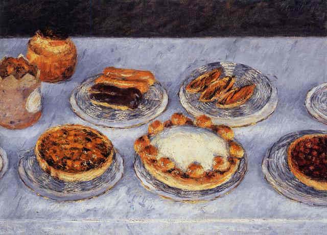 Cakes, vintage artwork by Gustave Caillebotte, 12x8" (A4) Poster