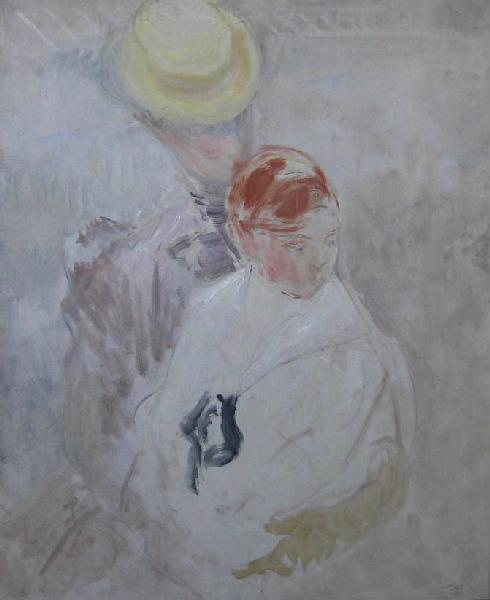 Madame Paul Helleu and Her Son, vintage artwork by Jacques-Émile Blanche, 12x8" (A4) Poster