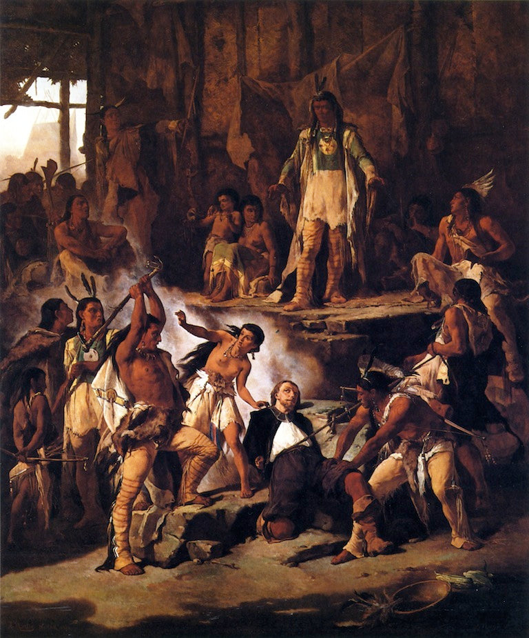 Pocahontas and John Smith, vintage artwork by Victor Nehlig, 12x8" (A4) Poster