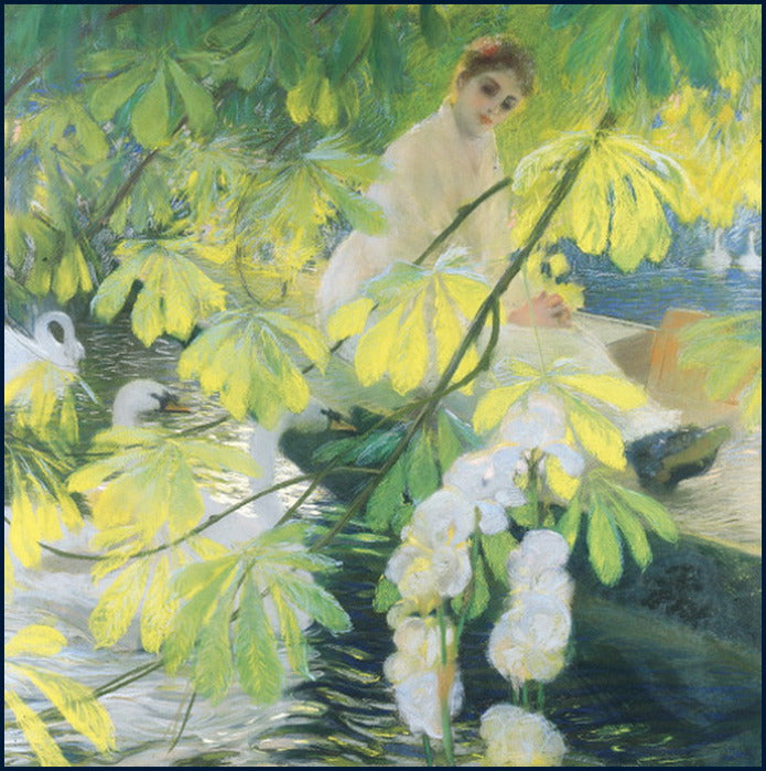 Sous l'Arbre, vintage artwork by Gaston La Touche, 12x8" (A4) Poster