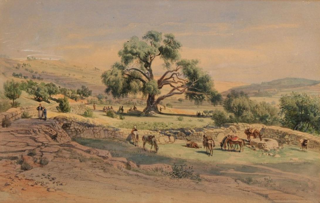 Abraham's Tree near Hebron, vintage artwork by Carl Friedrich Heinrich Werner, A3 (16x12") Poster Print