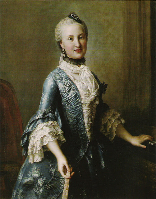 Princess Elisabeth of Saxe, vintage artwork by Pietro Antonio Rotari, 12x8" (A4) Poster