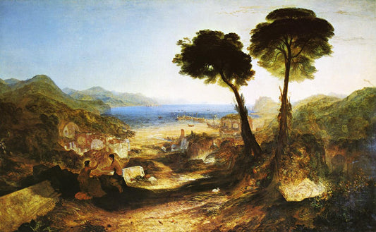 The Bay of Baiae, with Apollo and the Siby l, vintage artwork by Joseph Mallord William Turner, 12x8" (A4) Poster