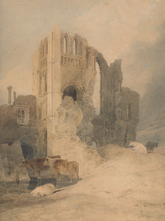 Castle Acre Priory, Norfolk, vintage artwork by John Sell Cotman, 12x8" (A4) Poster