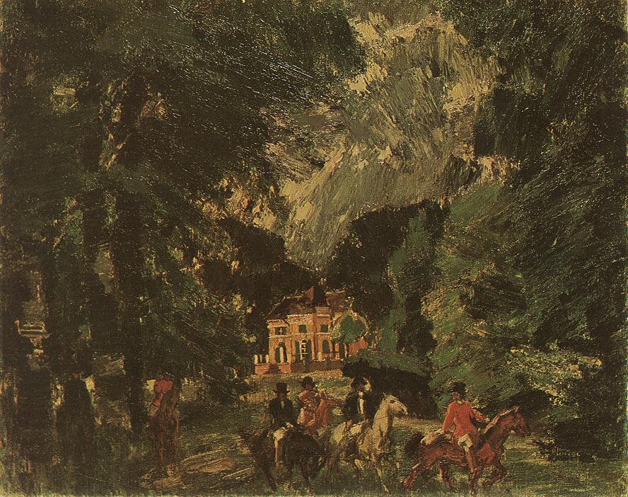Riders in the Park by Janos Vaszary,A3(16x12")Poster