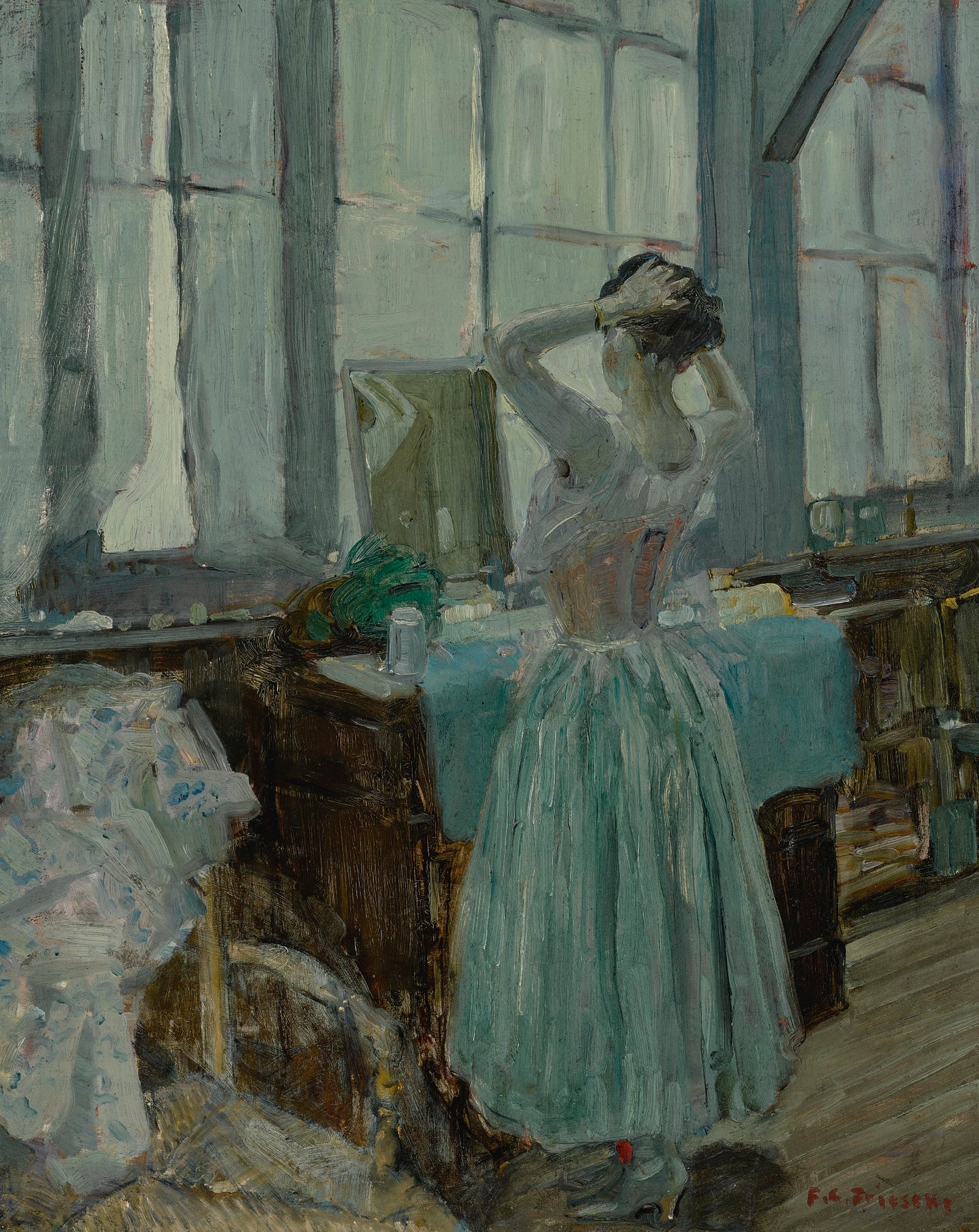 The Coiffure by Frederick Carl Frieseke,16x12(A3) Poster