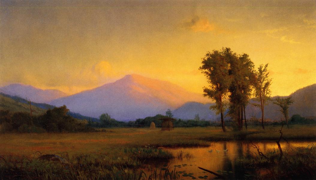 Sunset, Mt. Washington, vintage artwork by Lemuel D. Eldred, 12x8" (A4) Poster