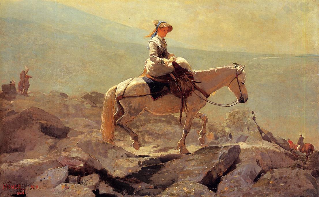 The Bridle Path, White Mountains, vintage artwork by Winslow Homer, 12x8" (A4) Poster