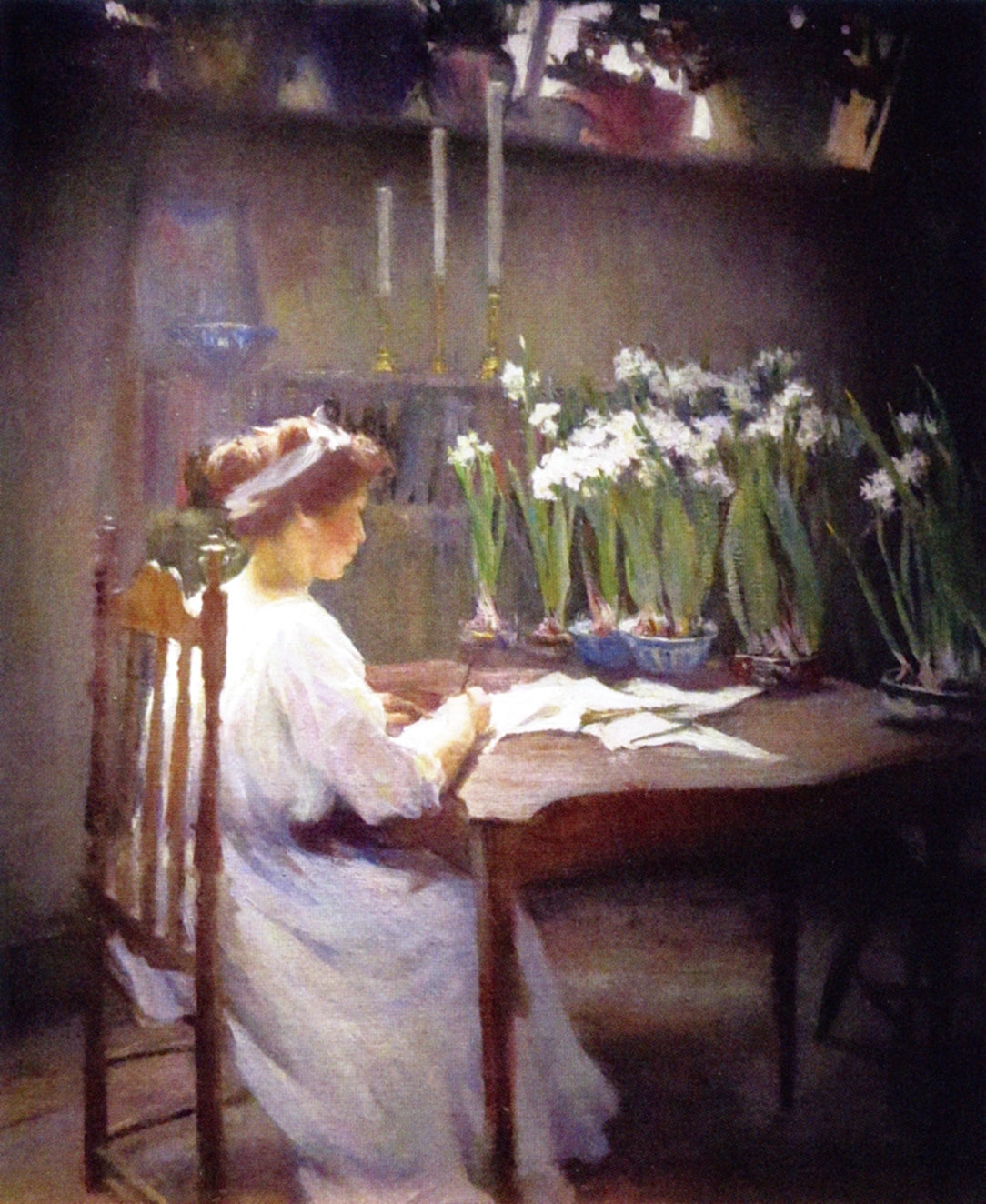 The Writer, vintage artwork by Mary Bradish Titcomb, 12x8" (A4) Poster