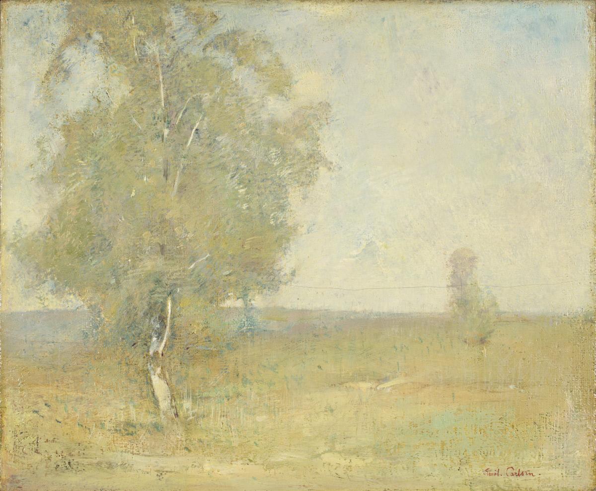 Lone Birch, vintage artwork by Emil (Soren Emil) Carlsen, 12x8" (A4) Poster