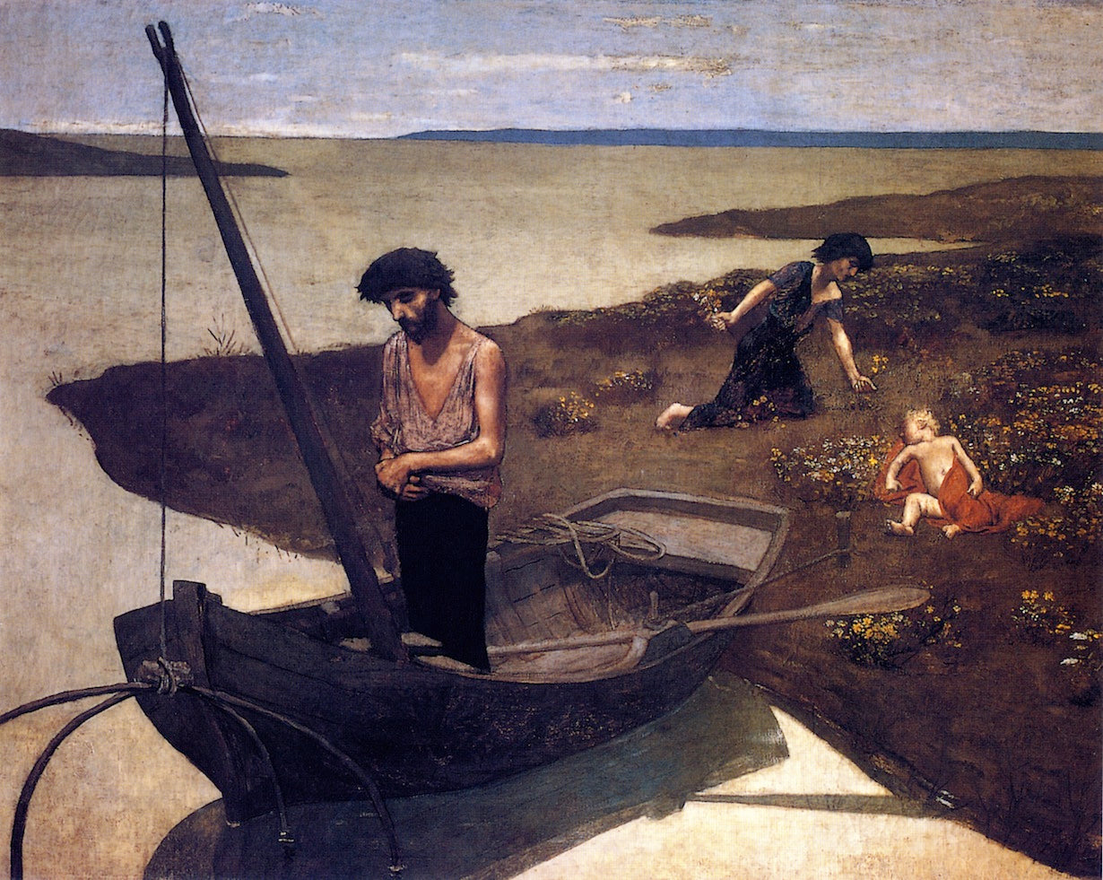 The Poor Fisherman, vintage artwork by Pierre Puvis de Chavannes, 12x8" (A4) Poster