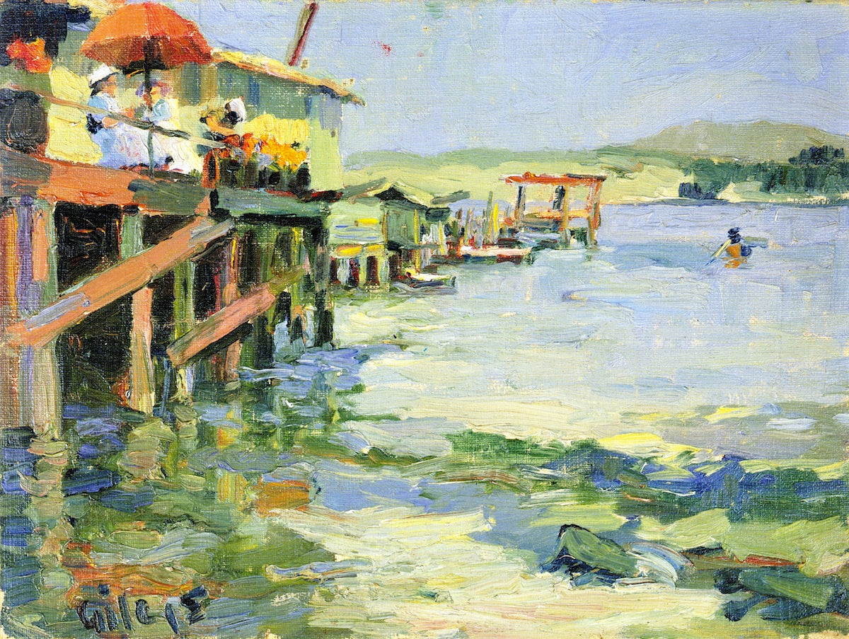 Sausalito, vintage artwork by Selden Gile, 12x8" (A4) Poster