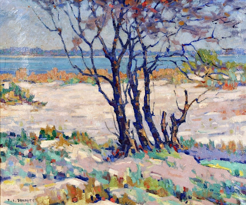 On a Quiet Beach by Francis I. Bennett,16x12(A3) Poster
