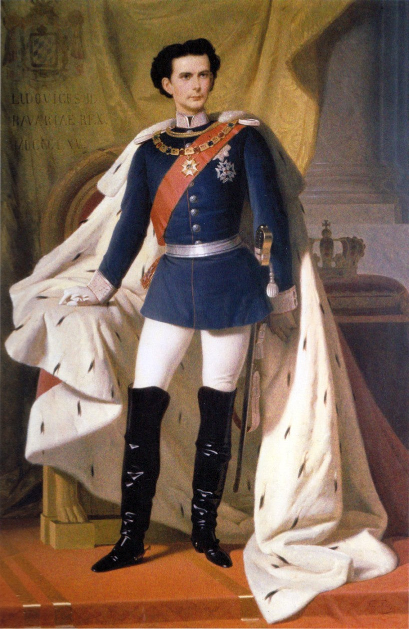 King Ludwig II of Bavaria, vintage artwork by Ferdinand von Piloty, 12x8" (A4) Poster