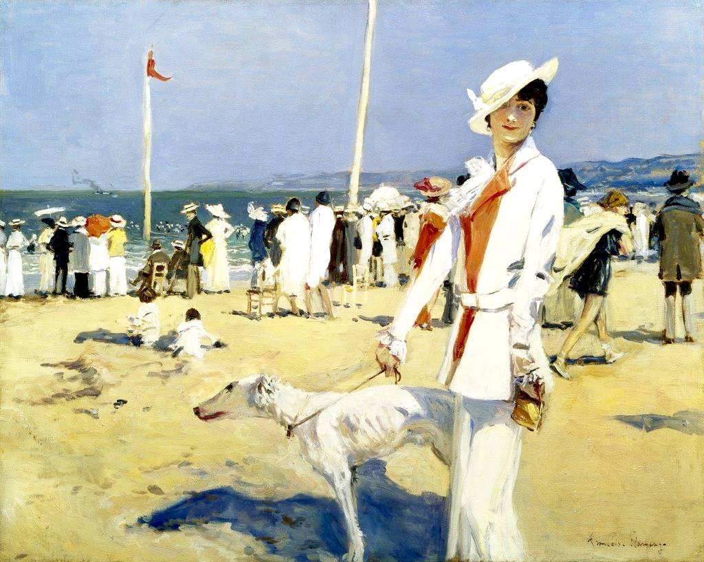 Riviera Promenade by Francois Flameng,A3(16x12")Poster