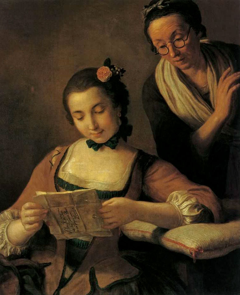 The Readers, vintage artwork by Pietro Antonio Rotari, 12x8" (A4) Poster