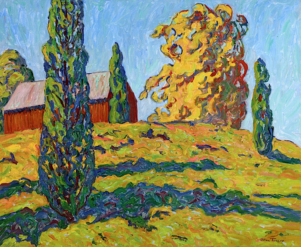 October Shadows, vintage artwork by Allen Tucker, 12x8" (A4) Poster