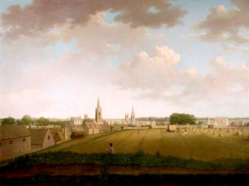 Hay Harvest at Stamford, Lincolnshire, vintage artwork by Nathan Fielding, 12x8" (A4) Poster