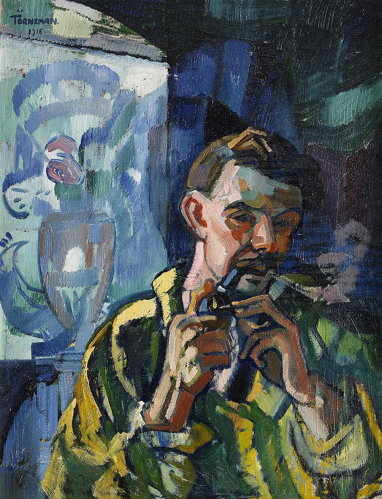 Self Portrait with Pipe by Axel Torneman,16x12(A3) Poster