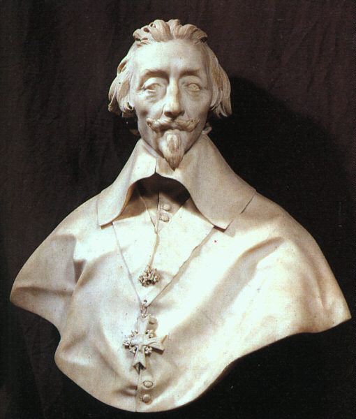 Cardinal Richelieu (bust), vintage artwork by Gian Lorenzo Bernini, 12x8" (A4) Poster