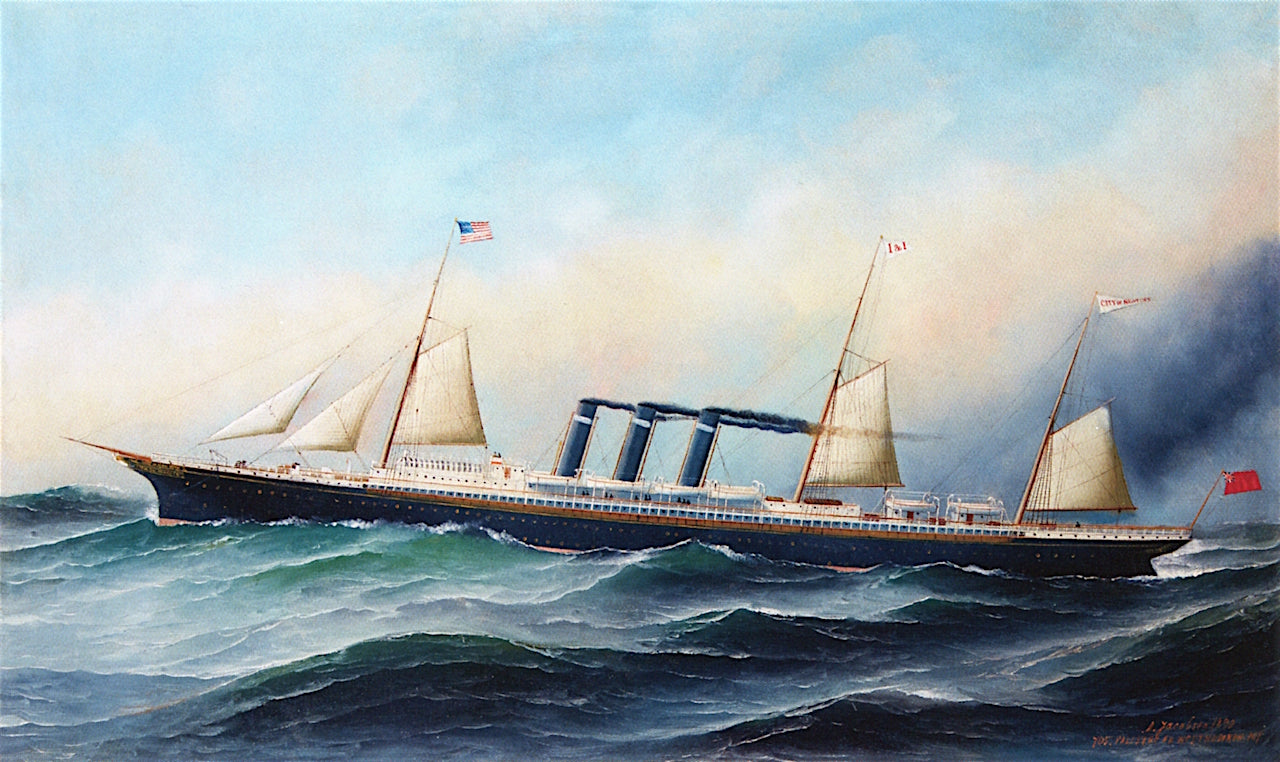 The , vintage artwork by Antonio Jacobsen, 12x8" (A4) Poster