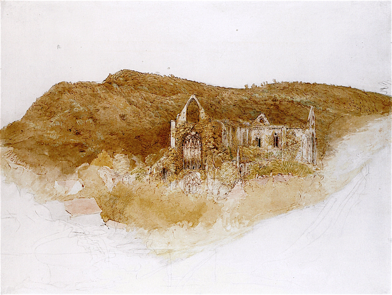 Abbey at Tintern, vintage artwork by Samuel Palmer, A3 (16x12") Poster Print
