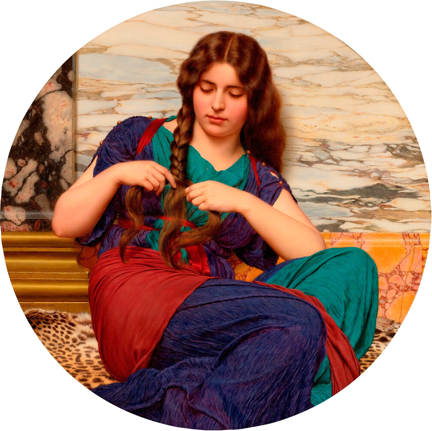 A Congenial Task, vintage artwork by John William Godward, 12x8" (A4) Poster