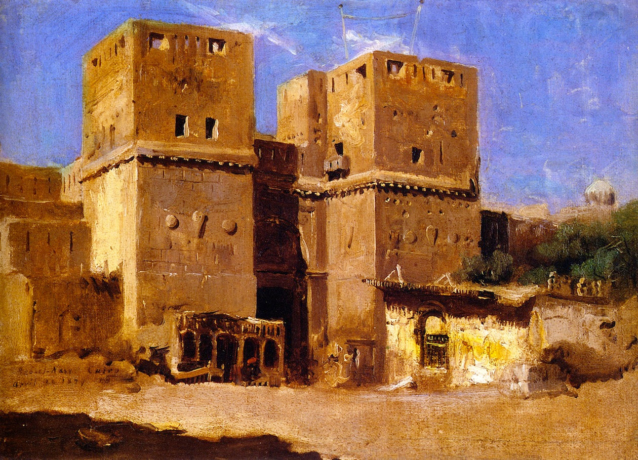 Bab-el Nasr, Cairo, vintage artwork by Frederick Arthur Bridgman, 12x8" (A4) Poster
