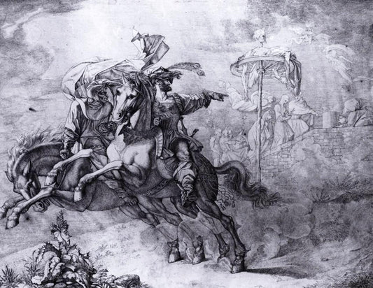 The Vision of the Rabenstein, vintage artwork by Peter von Cornelius, 12x8" (A4) Poster