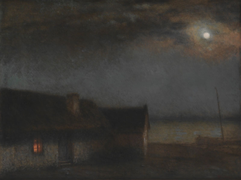 Evening Landscape with a House, vintage artwork by Jakub Schikaneder, 12x8" (A4) Poster