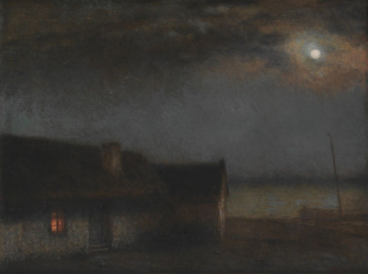 Evening Landscape with a House, vintage artwork by Jakub Schikaneder, 12x8" (A4) Poster