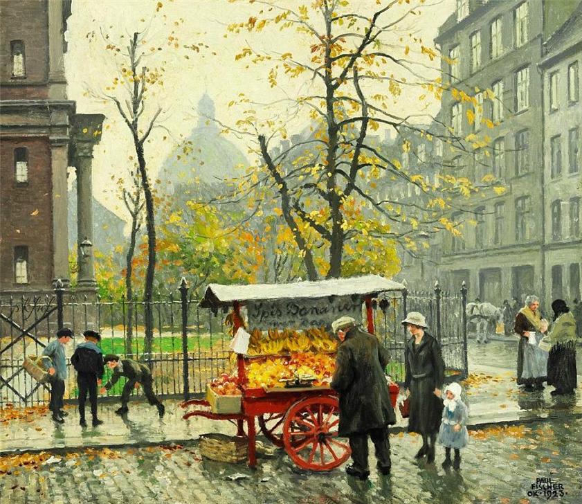 Lodge in Klerkegade 2 in Copenhagen by Paul-Gustave Fischer,A3(16x12")Poster