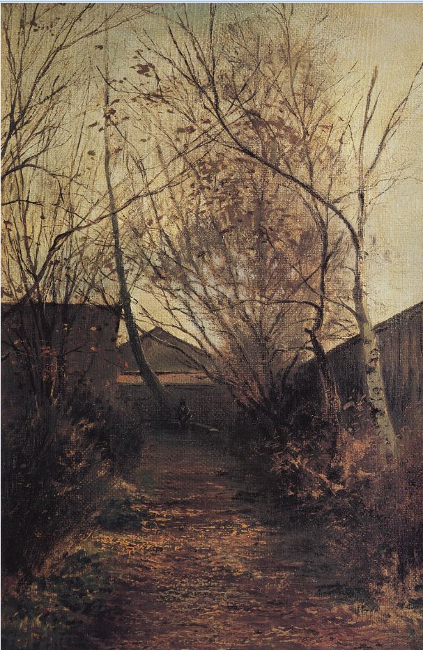 Alley, vintage artwork by Alexei Kondratyevich Savrasov, 12x8" (A4) Poster