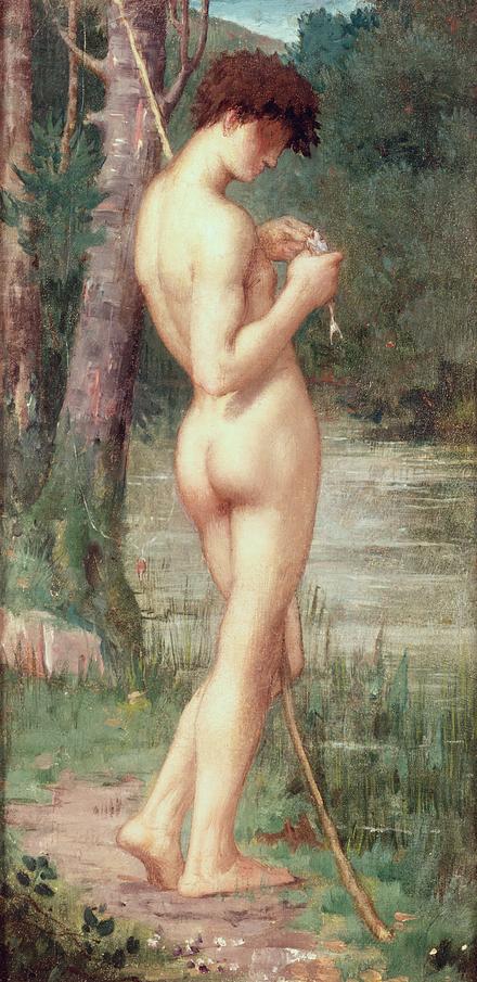The Little Fisherman, vintage artwork by Pierre Puvis de Chavannes, 12x8" (A4) Poster