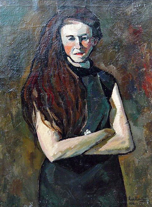 Portrait of Writer Emma Ribarik, vintage artwork by Ilya Mashkov, 12x8" (A4) Poster