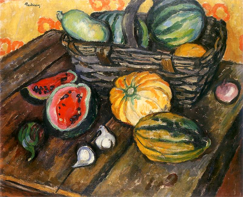 Still Life with Watermelon, vintage artwork by Jozef Pankiewicz, 12x8" (A4) Poster