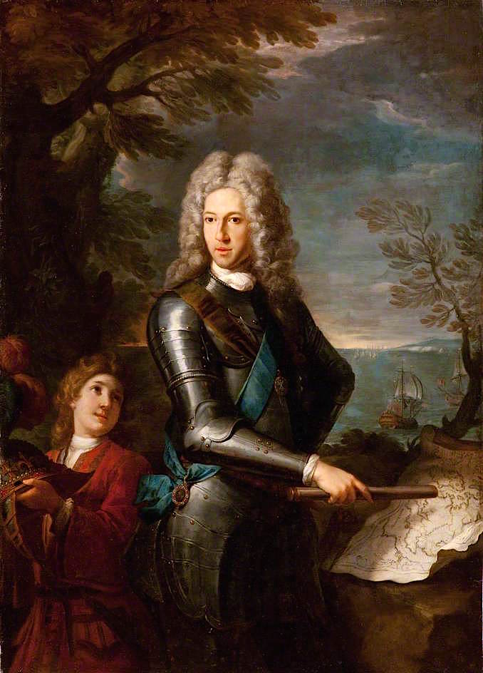 Prince James Edward Stuart, The Old Pretender (copy after Girolamo Pesci), vintage artwork by Antonio David, 12x8" (A4) Poster