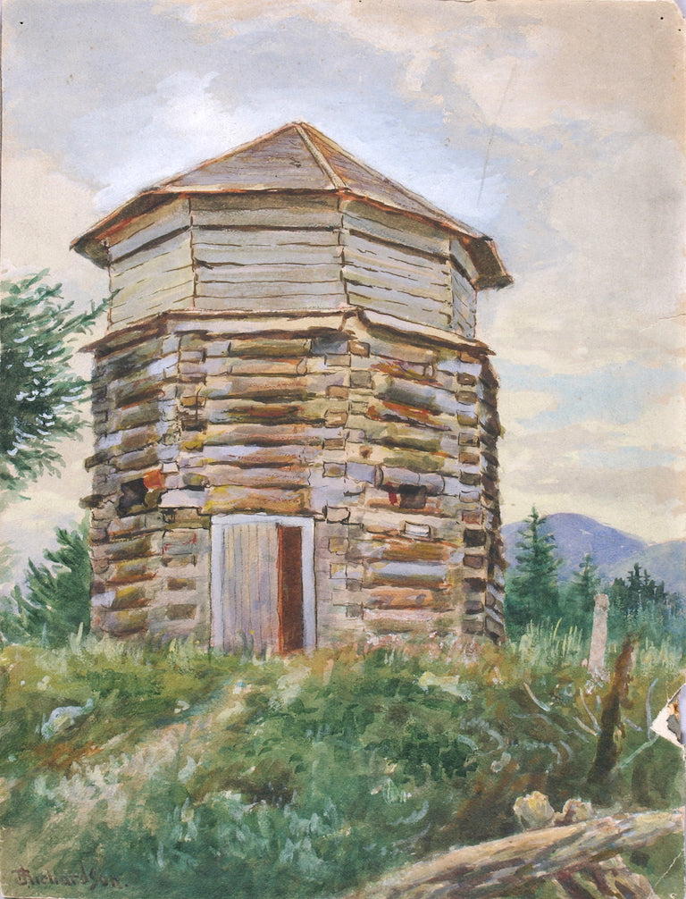 Russian Block House, Alaska, 1900, vintage artwork by Theodore J. Richardson, 12x8" (A4) Poster